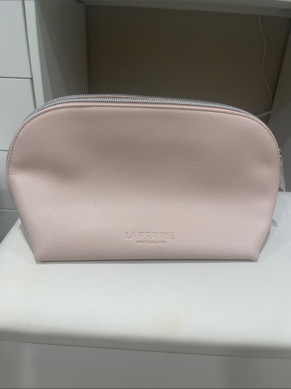 La Prairie Blush Pebble-Grain Cosmetic Pouch